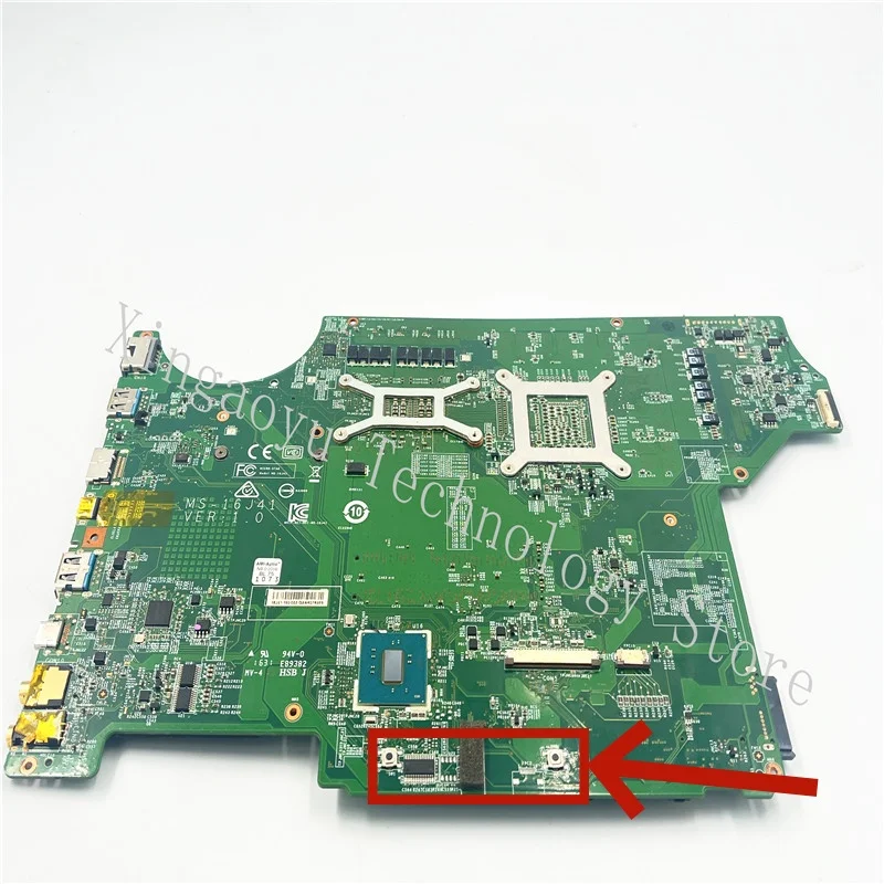 Imagem -03 - Placa-mãe do Portátil para Msi Ge62 6qf Ge72 Ms16j41 Ms-17941 Sr2fq Cpu I76700hq Gpu Gtx970m Trabalho de Teste 100 Original