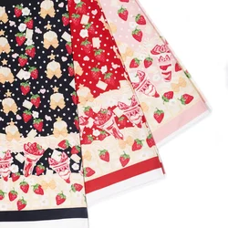 Cotton Spring Strawberry Buffet lovely Lolita Dress fabric DIY handwork bag Hand accounting materials Children's skirt