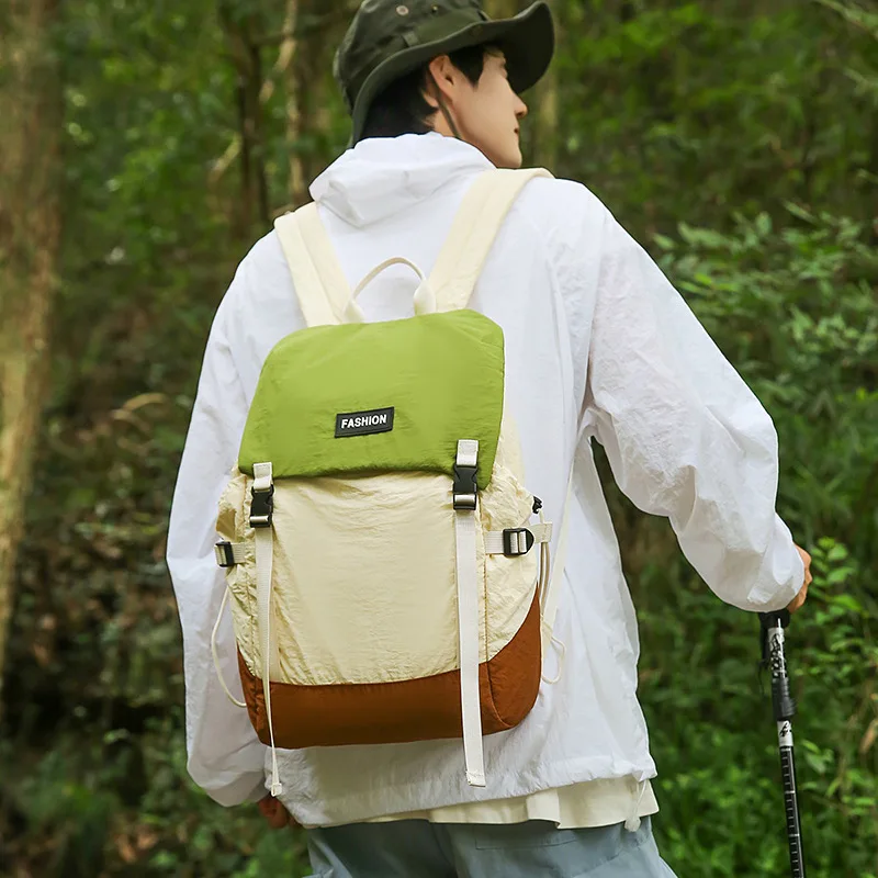 Lightweight waterproof backpack commuting hiking hiking bag large capacity short distance travel bag color school bag
