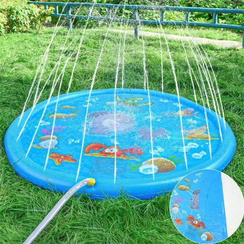 Aspersor de agua de PVC para niños, estera de juego con alfabeto para exteriores, almohadilla contra salpicaduras para niños, jardín, césped, juego de agua de verano, diversión, móvil al aire libre