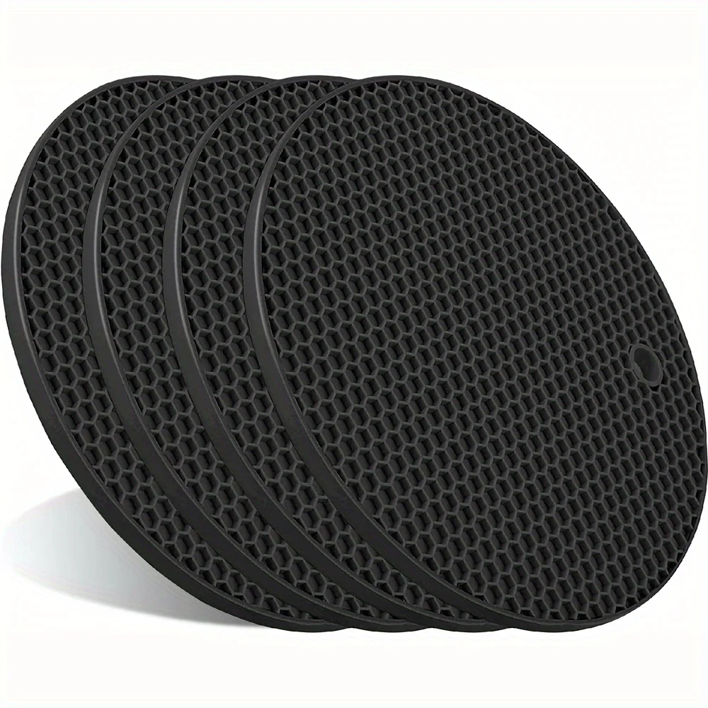 4pcs/set Trivets for Hot Dishes - Hot Pads for Kitchen, Silicone Pot Holders for Hot Pots and Pans, Silicone Mats for Kitchen Co