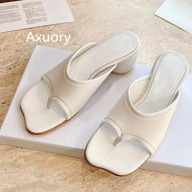 

2023 New Women's toe Clipped Square Toe Slippers Solid Color High Quality Genuine leather material Luxury Brand