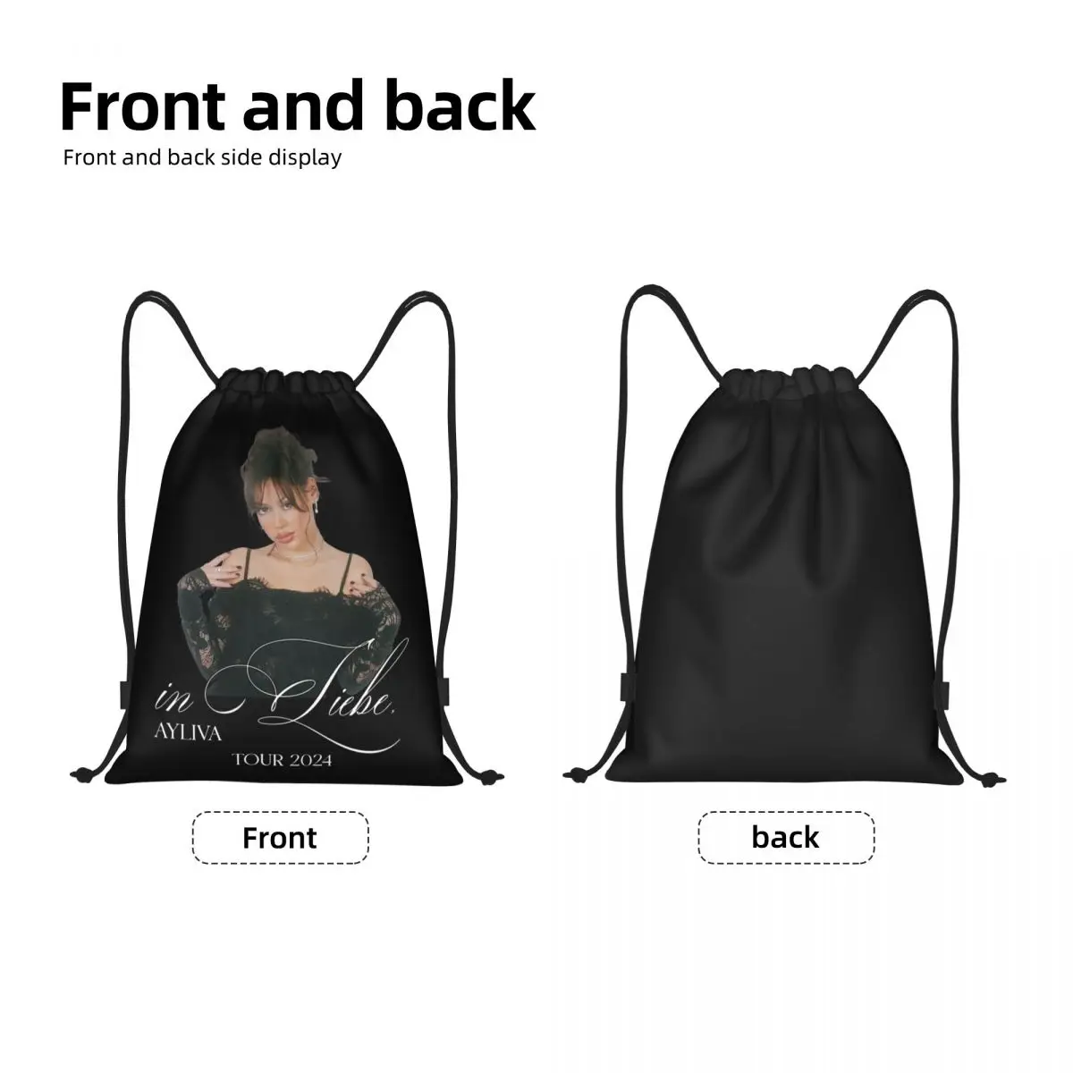 German Singer Ayliva Drawstring Backpack Sports Gym Bag for Men Women Training Sackpack