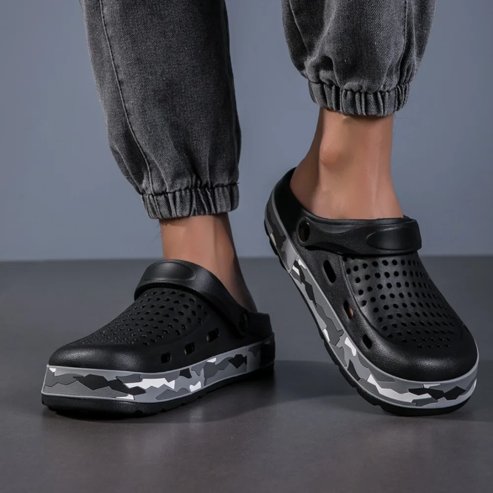 

Mens Sandals Casual Summer Clogs for Men Breathable Soft EVA Garden Shoes Closed-toe Fashion Slippers for Men 2026 New Design