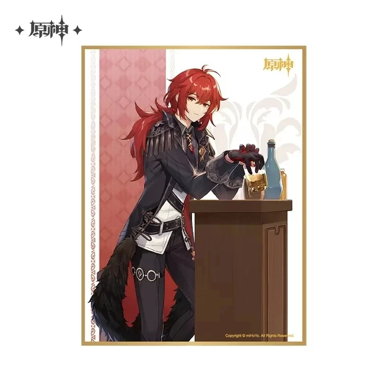 MiHoYo 공식 원신 임팩트 애니메이션 패션, DILUC KAEDEHARA KAZUHA 애니메이션 색종이 액세서리, 장식 생일 선물