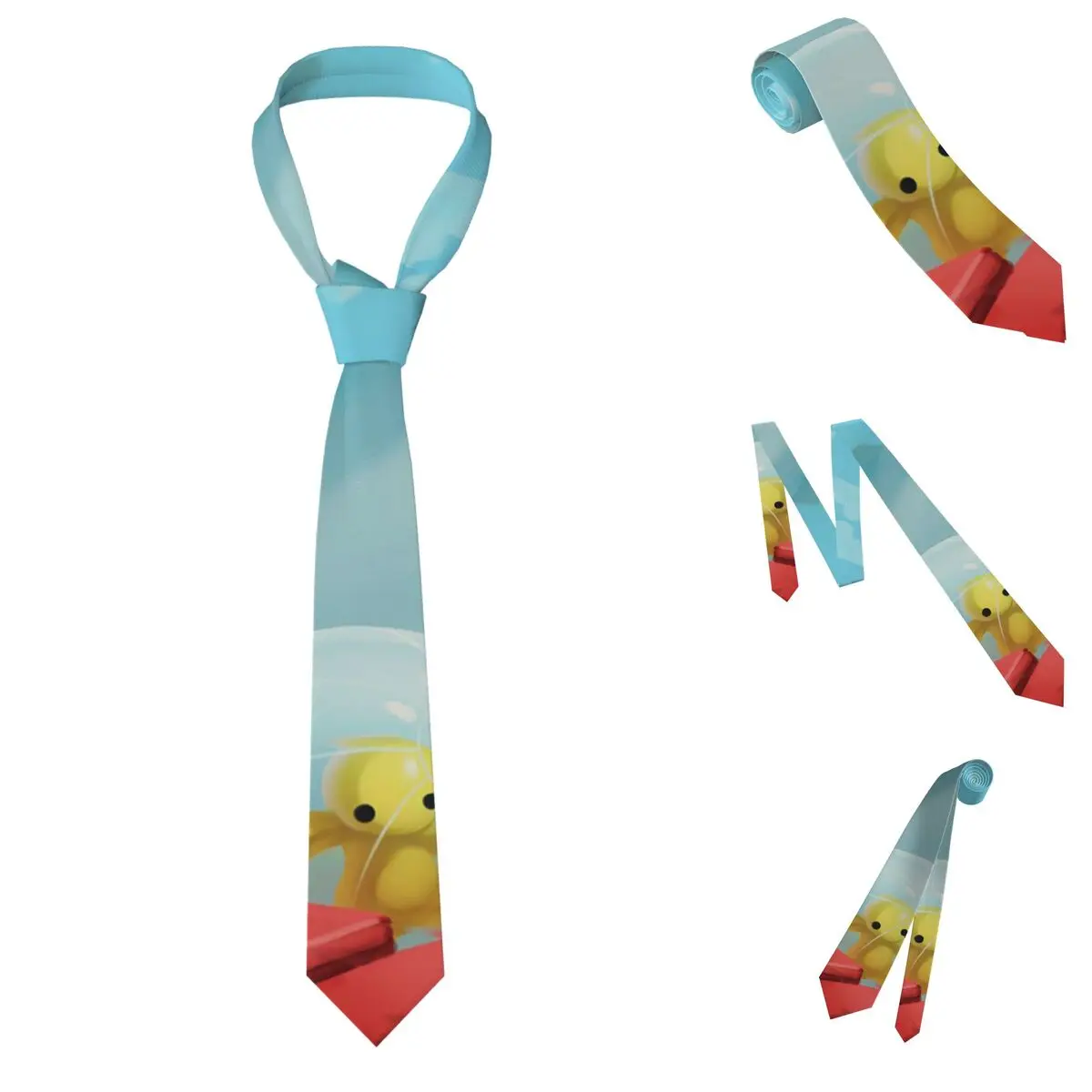 Wobbly Life Gaming Funny Games Necktie for Men Silk Polyester 8 cm Neck Ties Party Business Tie Classic Gravatas
