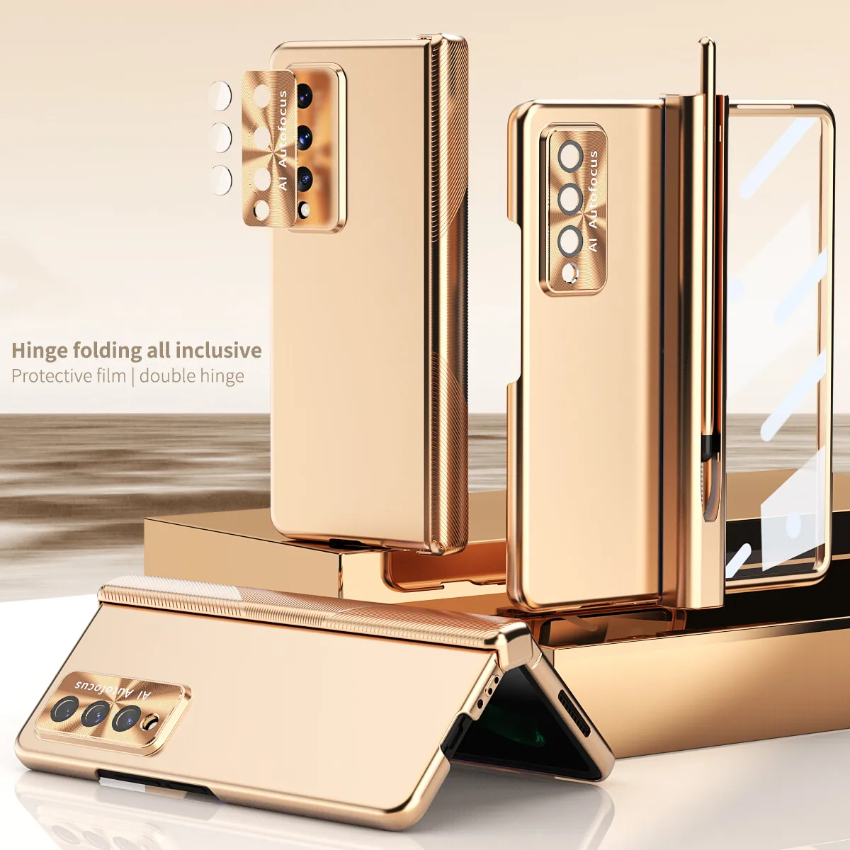 Full Body Protection Case for Samsung Galaxy Z Fold3 Fold5 5G Fold 5 4 Fold4 Fold 3 S Pen Holder Tempered Glass Film