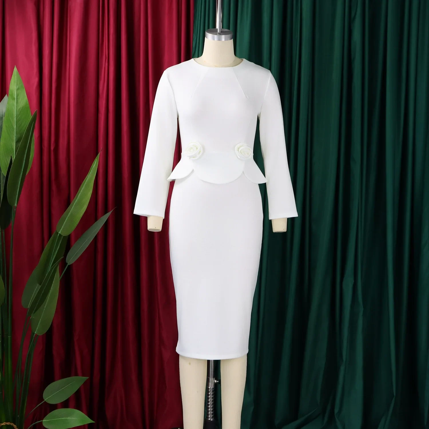 

Dashiki African Dresses for Women 2026 Autumn Elegant African Long Sleeve O-neck Polyester Bodycon Midi Dress Africa Clothing