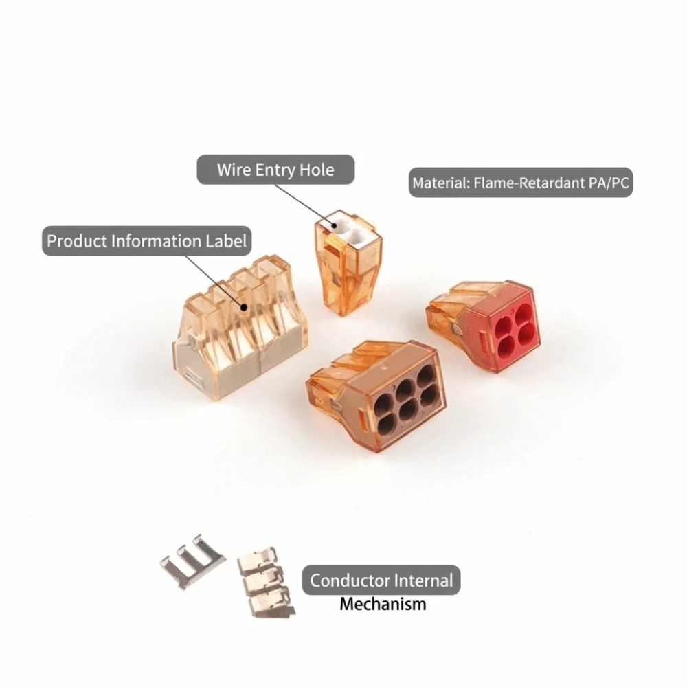10PCS 2/3/4/5/6/8 Pin Wire Connector Quick Connect Fast Wiring Electrical Connector Secure Contact Durable Splice Terminal