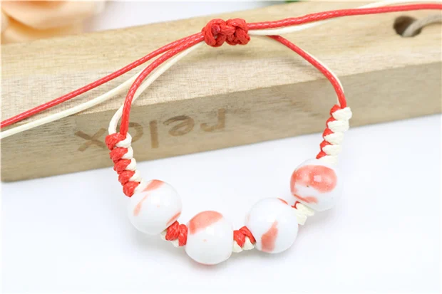 Fashion Ethnic Style High Quality Original Ceramic Beads Bracelet Adjustable Handmade Porcelain Beads Rope Dropshipping #1362