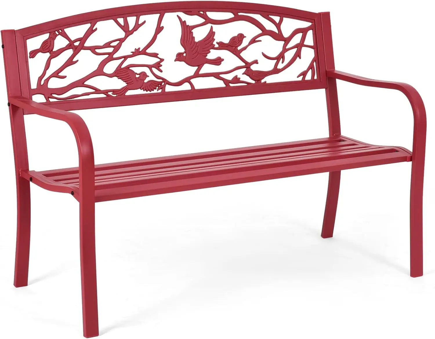 

& Twig Cast Iron Back Pattern, Heavy-Duty Patio Chair with Back & Arms, Seats 2-3 Persons, for Porch, Yard, Park, Lawn, Porch