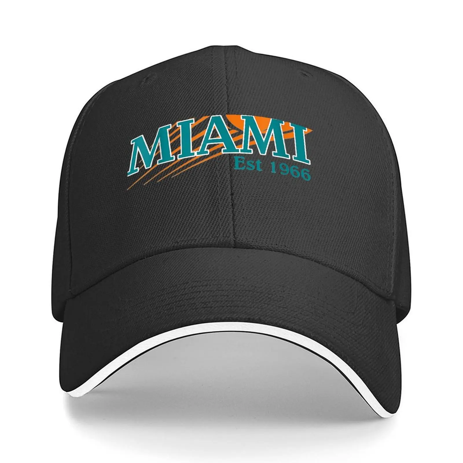 

Miami Est 1966 Sports Team Athletic Novelty Dolphin Baseball Cap Hat Baseball Cap black Streetwear Woman Hats Men's