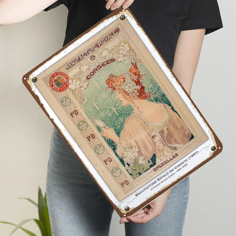 الفن الحديث مشد المشارك علامات معدنية خمر ملصق جدار الفن الجداريات الديكور غرفة نوم الأشياء لغرفة تصميم القهوة بار