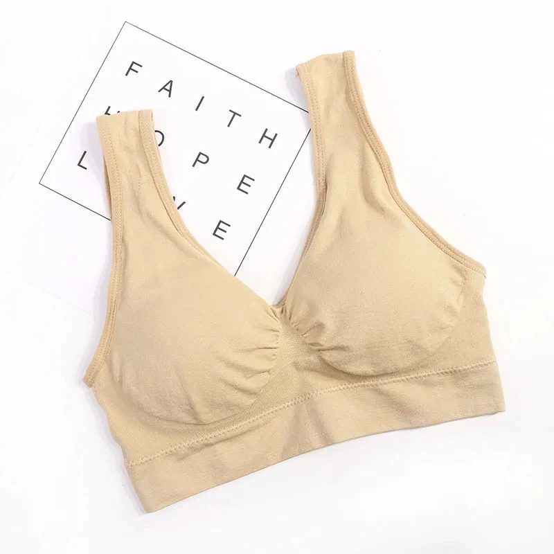 Sports Bra Push Up Wireless Plus Size Bras Double Layer Seamless Yoga Fitness Lingeries No Steel Ring Underwear Gym Running Bras image 5