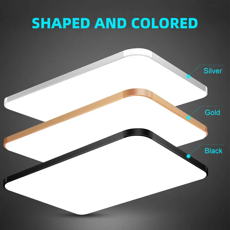 

Modern Simple Ultra thin LED Ceiling Lights Square Panel Lamp for Bedroom Kitchen Surface Mounted Embedded Lighting 110v 220v