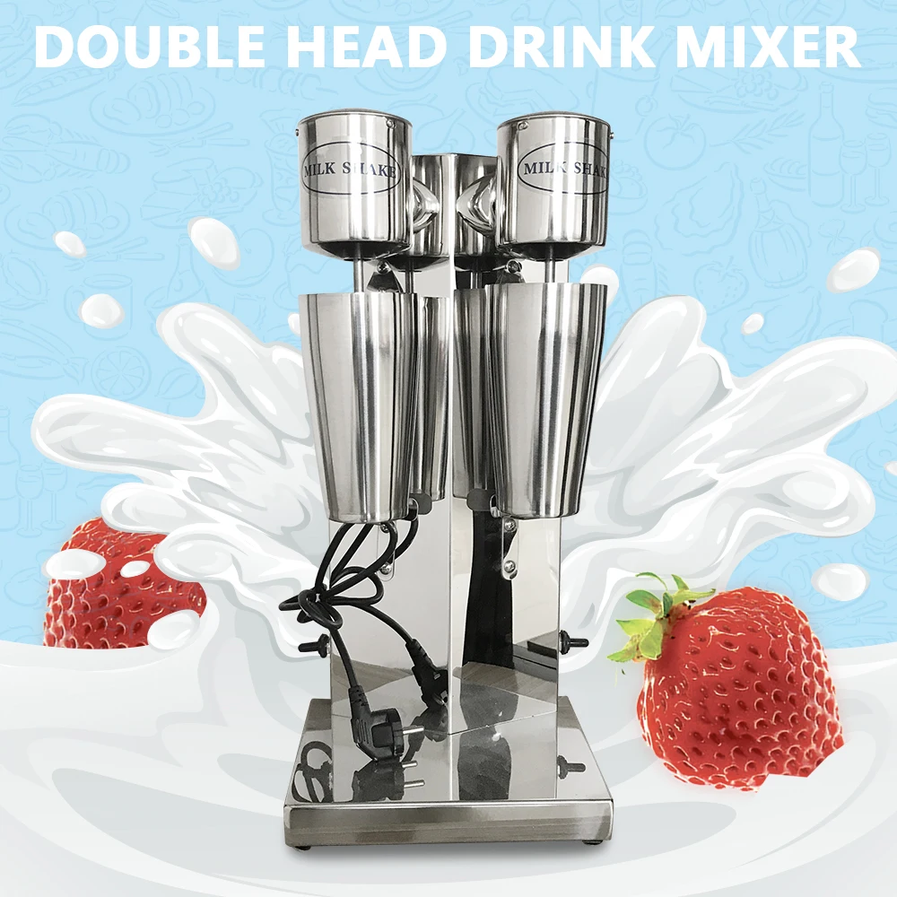 

Commercial Stainless Steel Milk Shake Machine Double Head Drink Mixer 110V