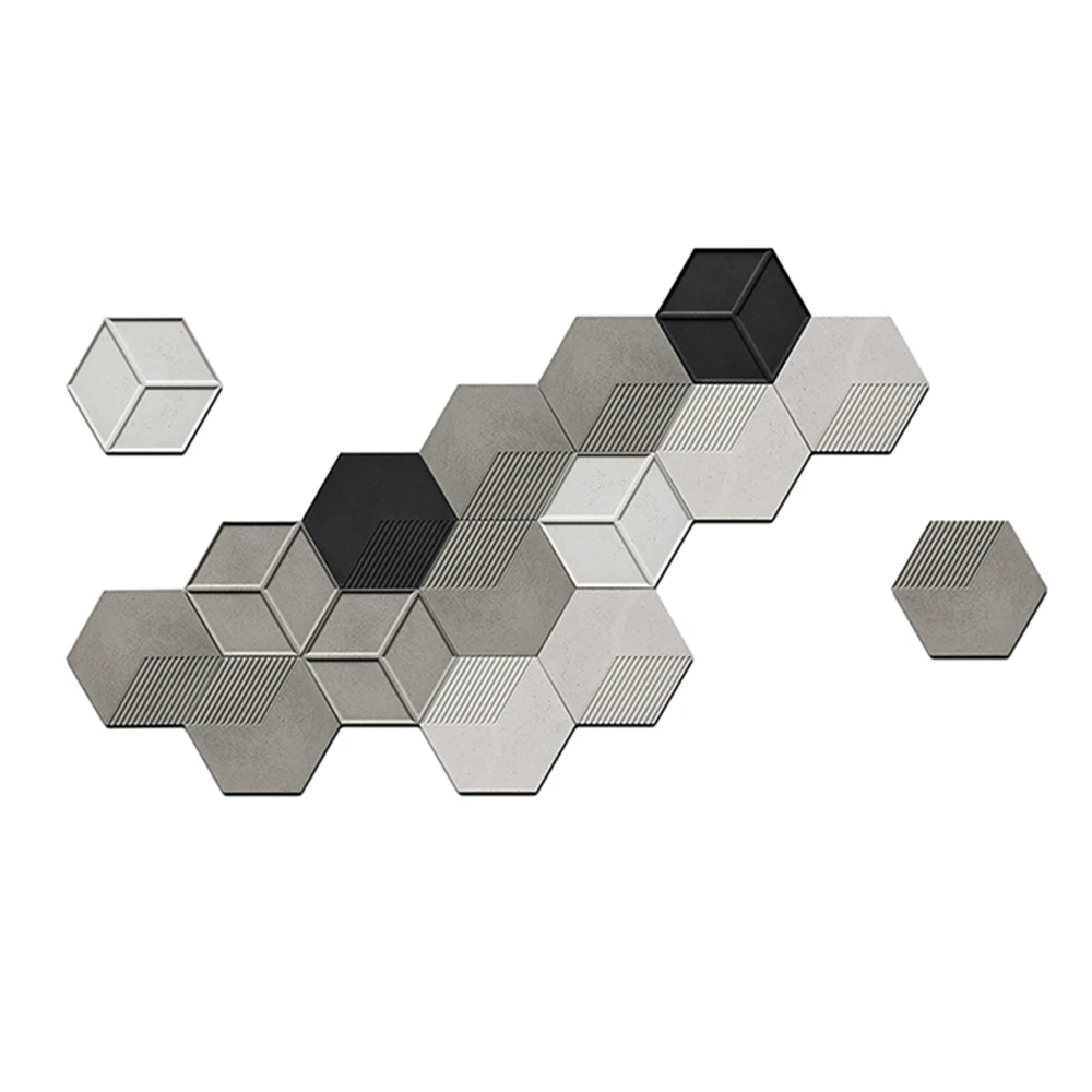 Nordic Hexagonal Wall Tile Mold Concrete Cement Home Collar Wall Tile Silicone Mold Simple Geometric style Gypsum wall tile mold