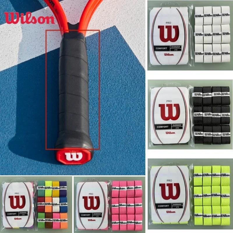 

12/36/60 шт., клей для рук Wilson, нескользящий ремень, лента для захвата теннисной ракетки, противоскользящая лента, повязка на повязку для удочки, ручка из искусственной кожи