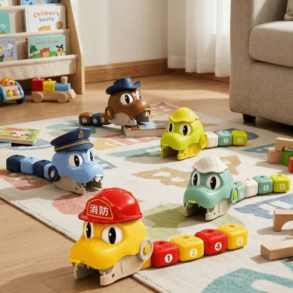 Fun Magnetic RC Snake Car Toy Interactive Bead Eating Remote Control Car Desktop Rechargeable Magnetic RC Car Indoor Play