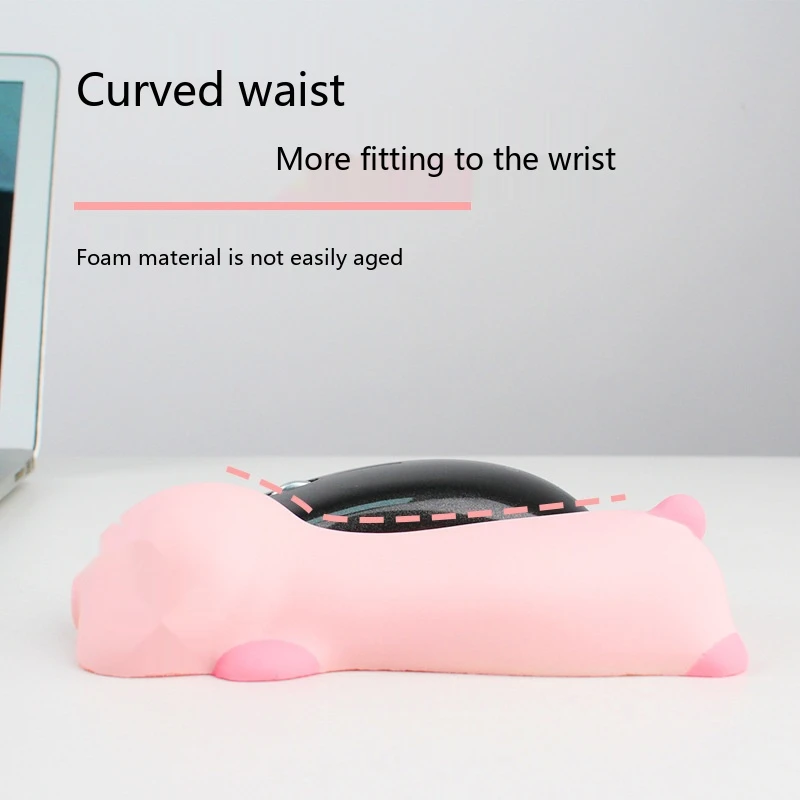 Cartoon Pig Silicone Wrist Rest Mouse Pad 2 Colors Cute Office Gaming Ergonomic Non-Slip Desk Mat