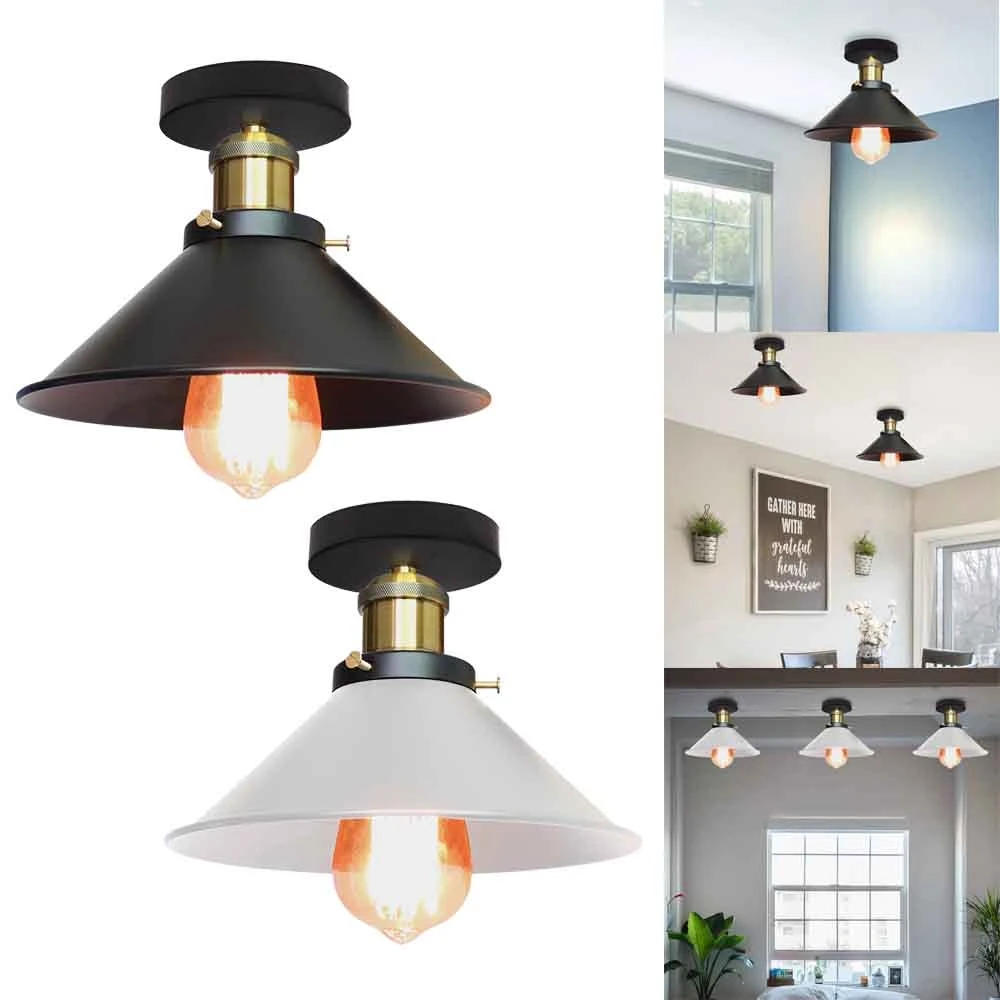 Retro indoor lighting Vintage LED lights iron lampshade ceiling light warehouse style light fixture