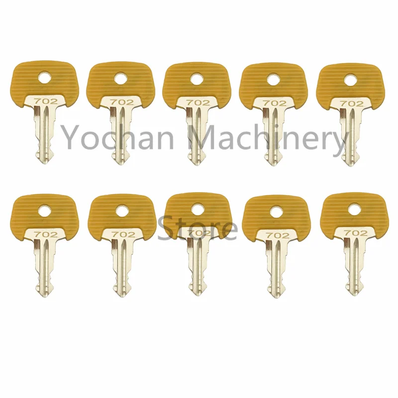 10pc Key Jungheinrich 702 Red Yellow Electric Stapler Ignition Key 702 For Mic Komatsu 26906870