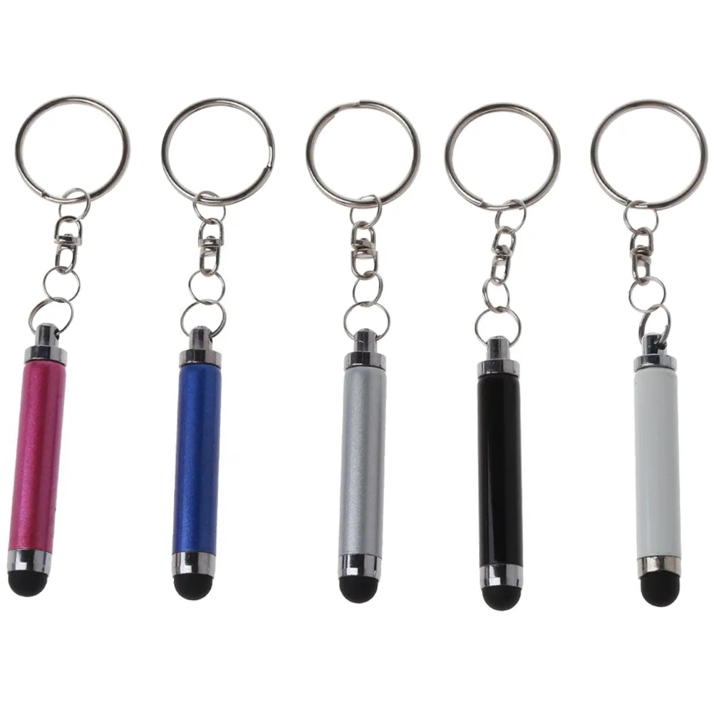 

5 Pcs Portable Hand Pen Stylus with Keychain Touch Screen Universal Pens Metal Fob