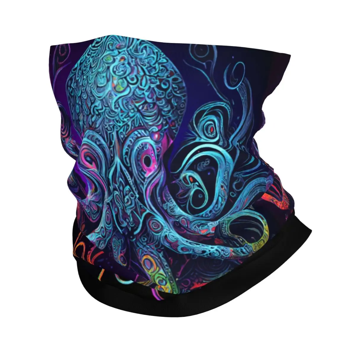 Colorful Kraken Octopus Thin Bandana Neck Gaiter Nautical Octopus Wrap Scarf Headband Neck Cover