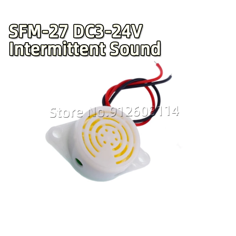 2PCS SFM-27 95DB Alarm High-decibel DC 3-24V 12V Electronic Buzzer Beep Alarm Intermittent Continuous Beep for Arduino Car Van