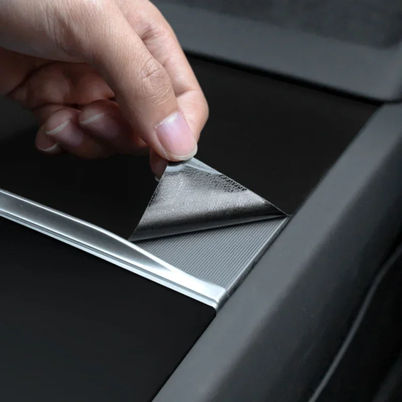 2PCS Carbon Flash Matte White Wood Grain Center Console Protective Film for Tesla 2017-2020 Model 3/Y – Console Sticker