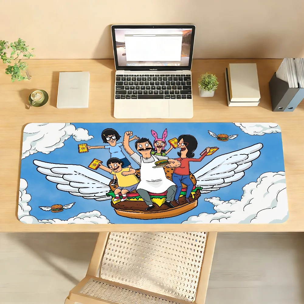 Cartoon B-Bob's B-Bur-gers Mouse Pad Non-slip Locking Edge  PC Laptop Accessories Rubber Office Keyboard Large Game XXL DeskMat