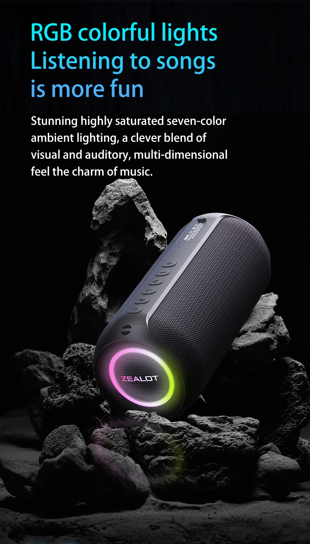 ZEALOT-S32MAX Tragbarer Bluetooth-Lautsprecher 20W Wasserdichter Kabelloser Lautsprecher Leistungsstarker Klang Bassverstärkung Ultra-Lange Akkulaufzeit – Detail 11
