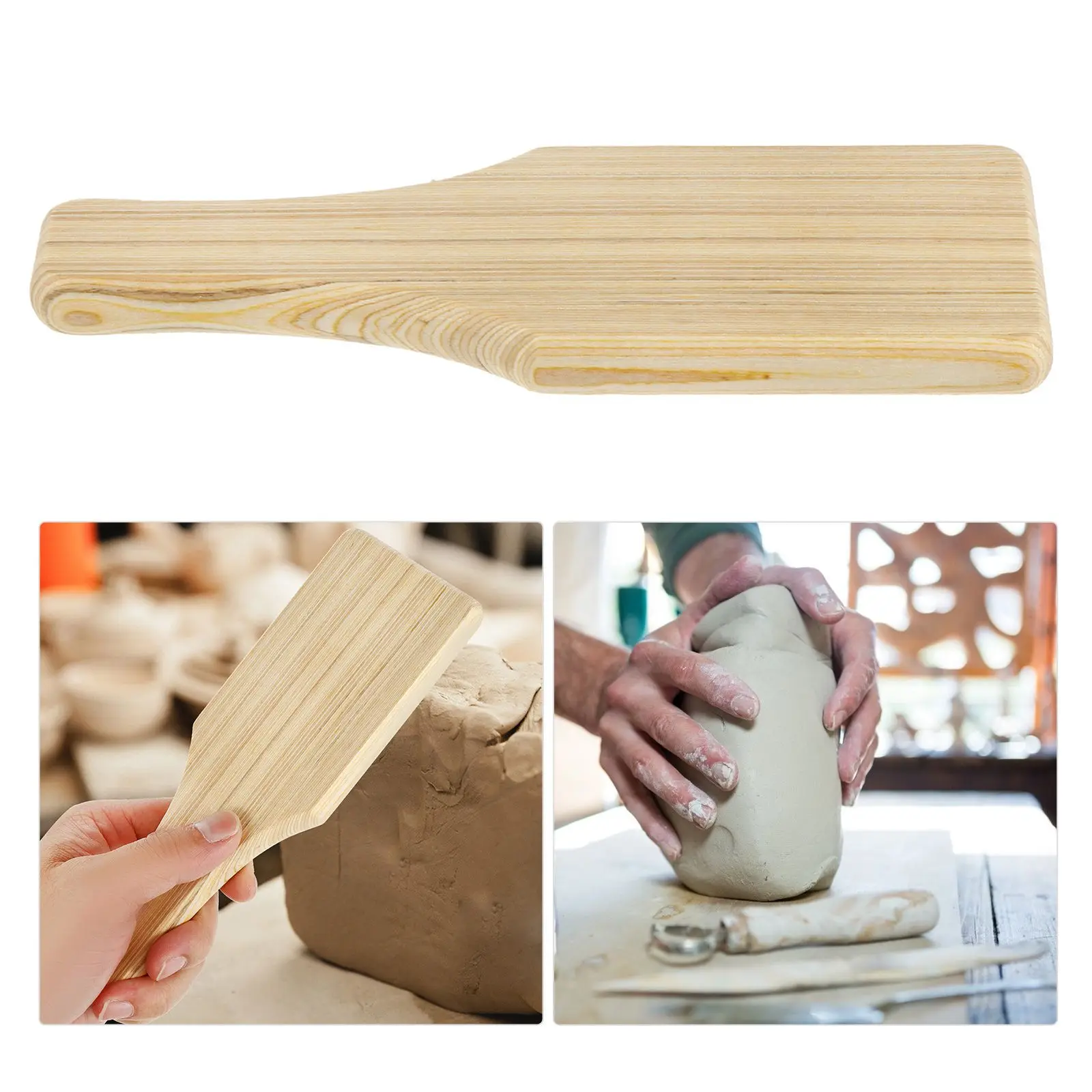 

Wooden Clapboard for Pottery Clay Sculpting Small Size Texturing Tools Clay Paddle Board Sculpture Pad Craft Supplies