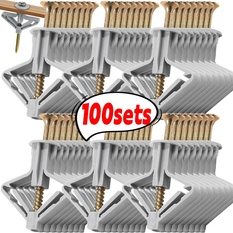 Wholesale Butterfly Shape Expansion Pipe Gypsum Board Screws Tube Kit Wall Anchor Plugs Hollow Drywall Bolt Fastener Fixing Tool