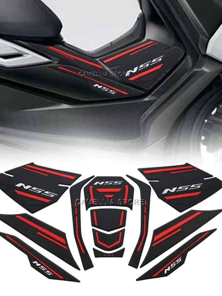 Naklejka na zbiornik motocyklowy, antypoślizgowa, boczna, wodoodporna, czarno-biała, do Honda Forza nss350 — 2