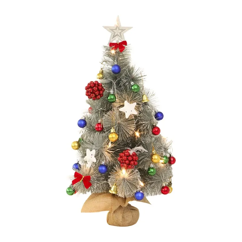 Mini Christmas Tree Cross Border 60cm White Pine Needle Tree Set Decoration Desktop Ornament Christmas Decorations