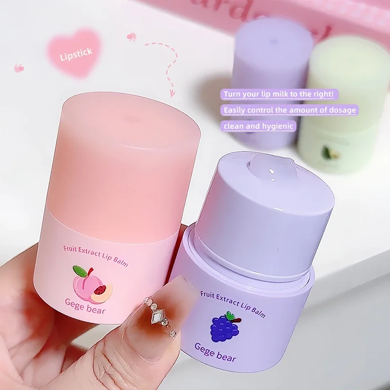 1Pc Crystal Lip Balm Jelly Pink Lip Gloss Moisturizing Peach Grape Fruit Lip Oil Transparent Clear Korean Lips Care Serum Makeup