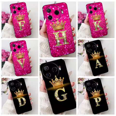 Phone Case For Tecno Camon 30 4G 5G 30S Pro 30pro 30 Premier Cover Soft Silicone Funda Matte TPU Capa Initial Letters Pattern