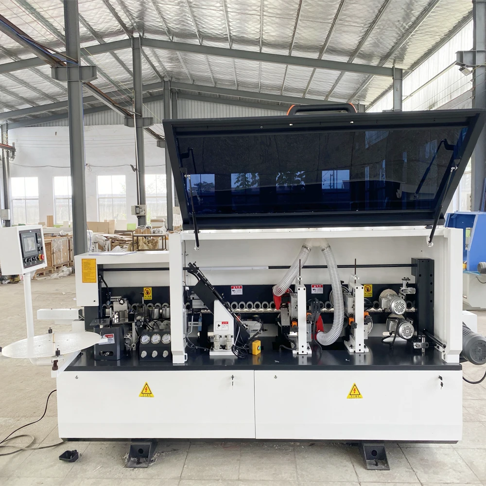 Máquina automática de borda de alto desempenho para máquina de colagem e corte de bordas retas de madeira compensada de PVC MDF