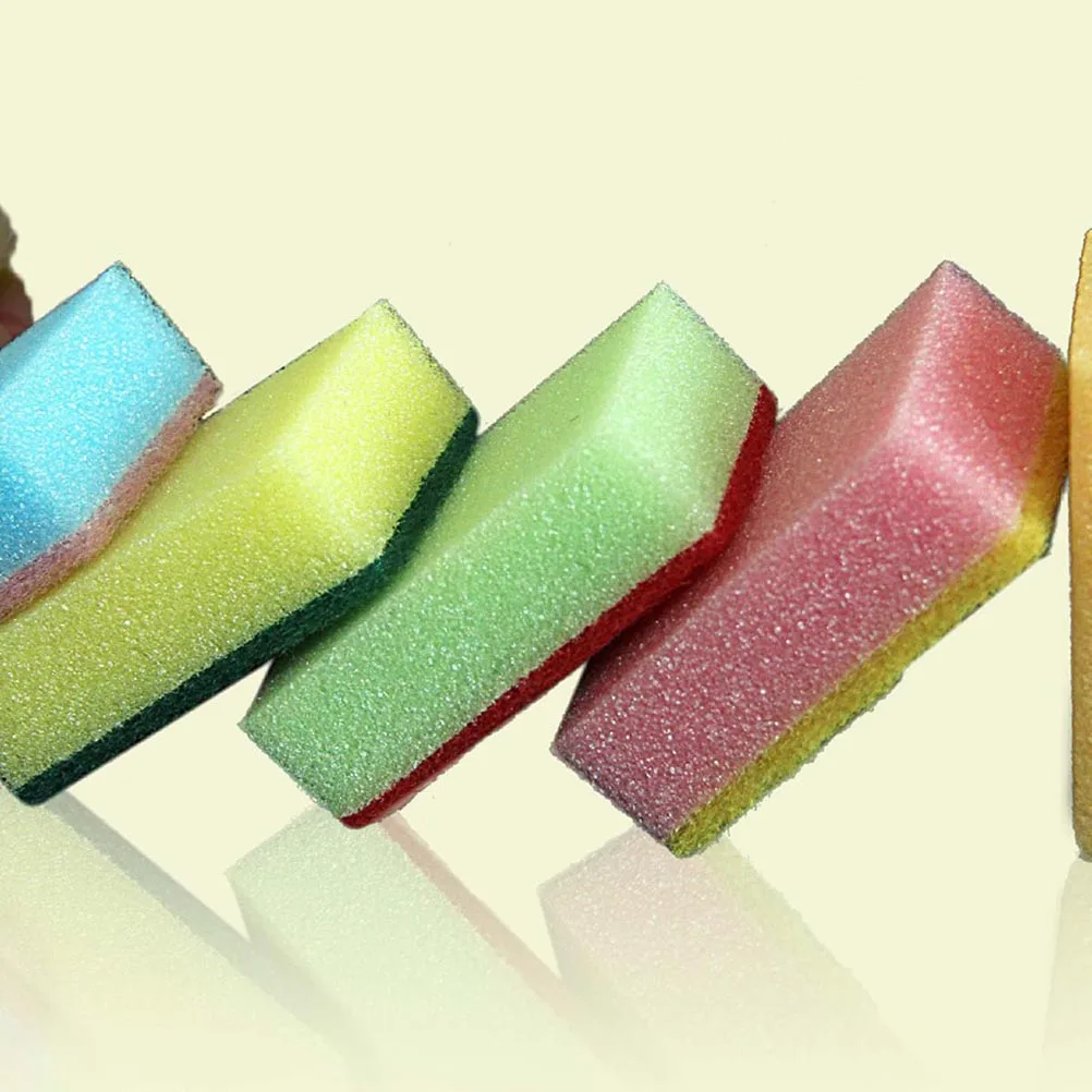 

10Pcs Cleaning Sponges Rippled No-Scratch Surface Durable Kitchen Bathroom Dish Scrubber Resistant Odor Long Lasting