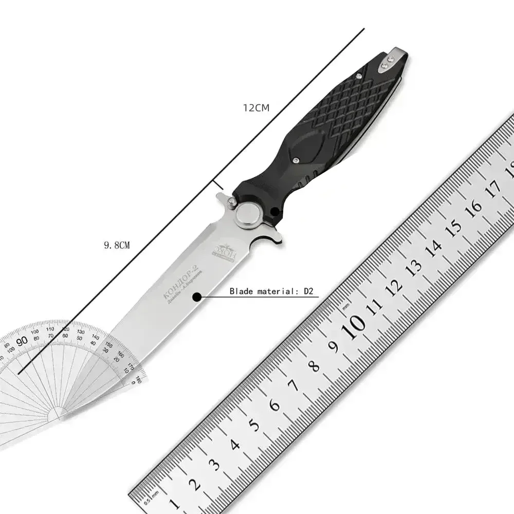 Russian hokc outdoor multi-purpose self defense Hunting camping EDC folding knife D2 blade black G10 handle EDC Gift series