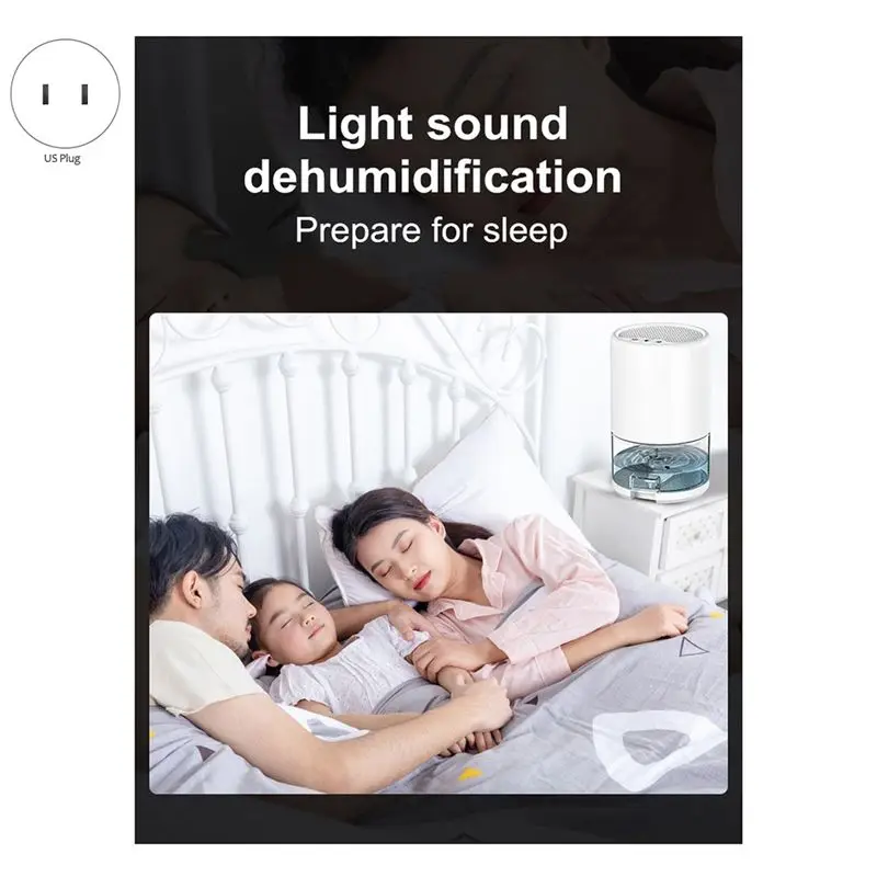 

Бытовой осушитель воздуха для спальни, компактный бесшумный осушитель для подвала, с функцией отключения звука, стандарт США