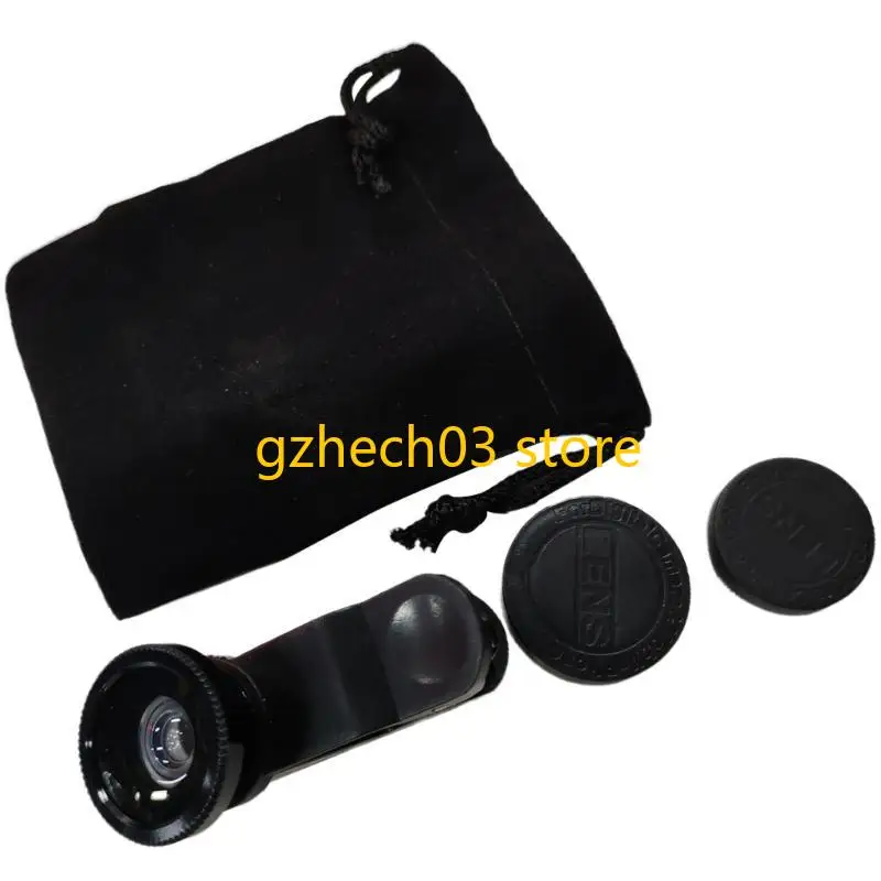 G2AC 3 In 1 Wide Macro Fish Eye Lens Camera Lens Universal Camera Lens for Most Phone Portable Clip Lens