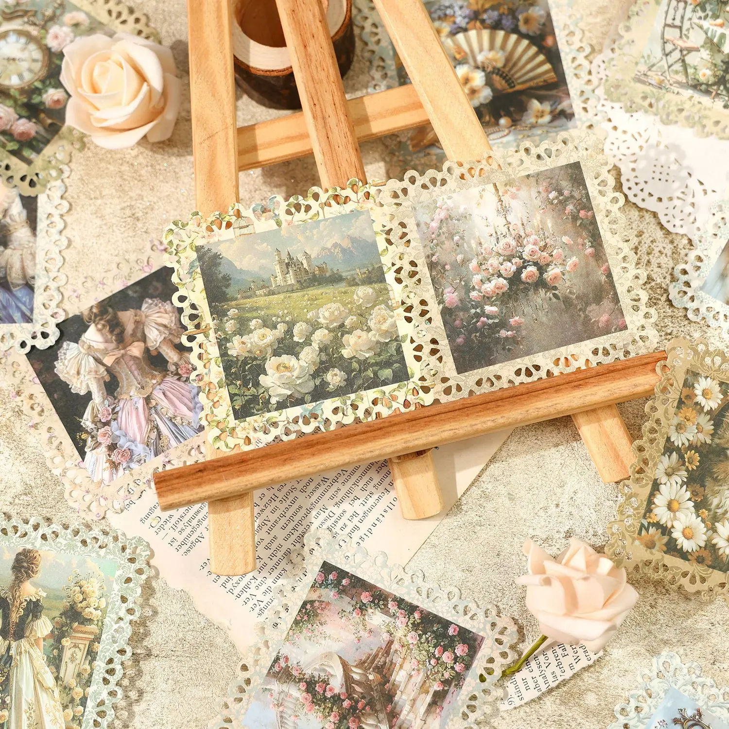 24 sets/partij Memo Pads Materiaal Papier Rococo Tuin Collectie Journal Scrapbooking Kaart Achtergrond Decoratie Papier