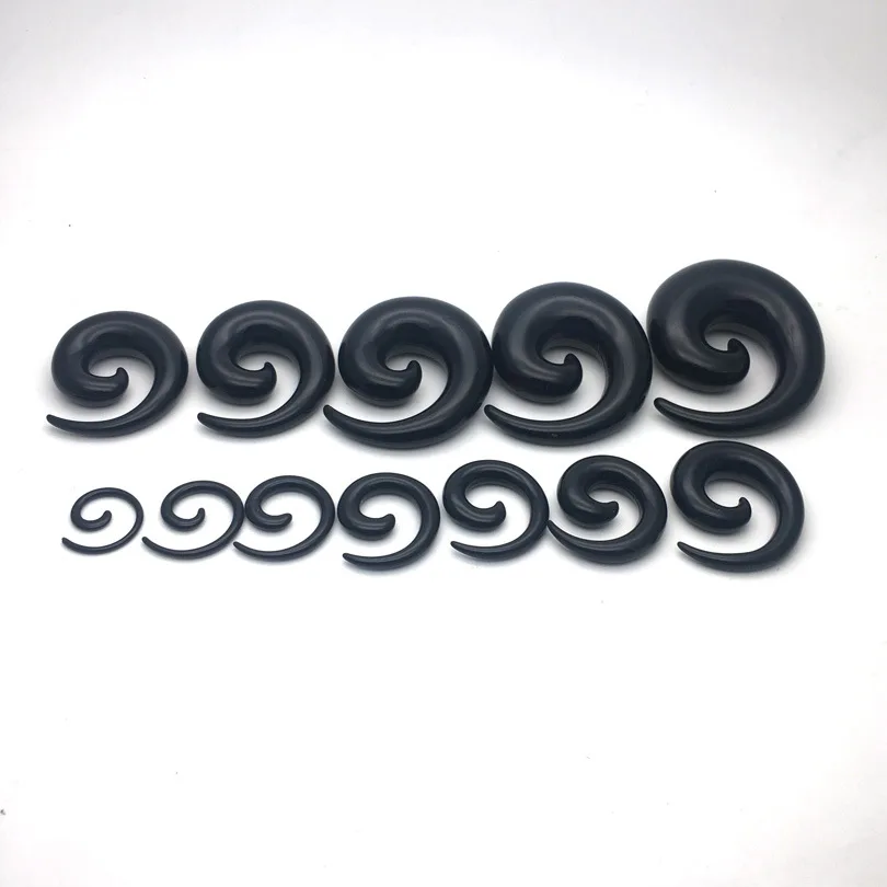 12Pcs Acrylic Spiral Ear Plug Stretching Tapers Body Jewelry Wholesale Acrylic Ear Tapers Fake Ear Expander Tunnel Set Kit