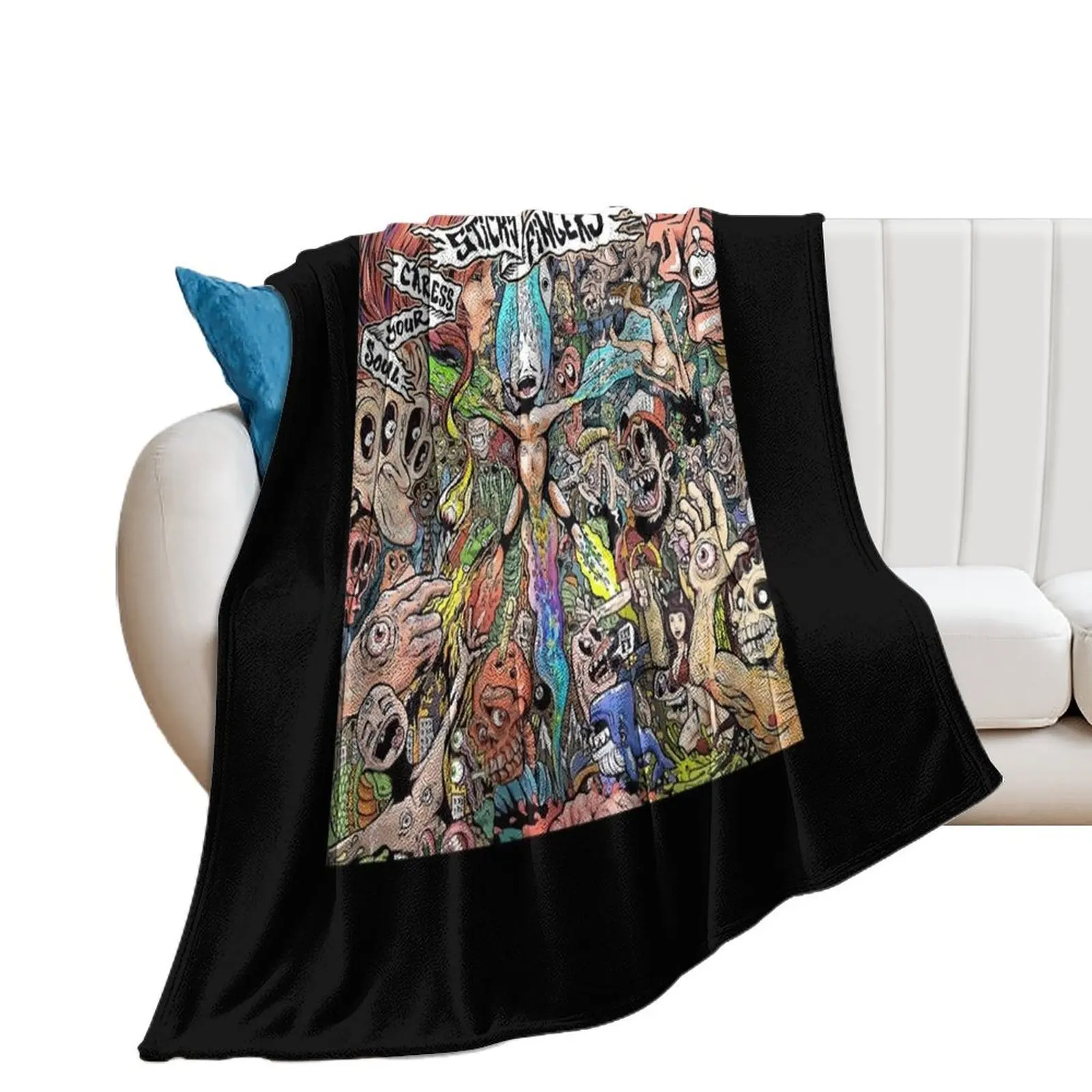 Sticky fingers caress your soul Throw Blanket cosplay anime Moving Blankets