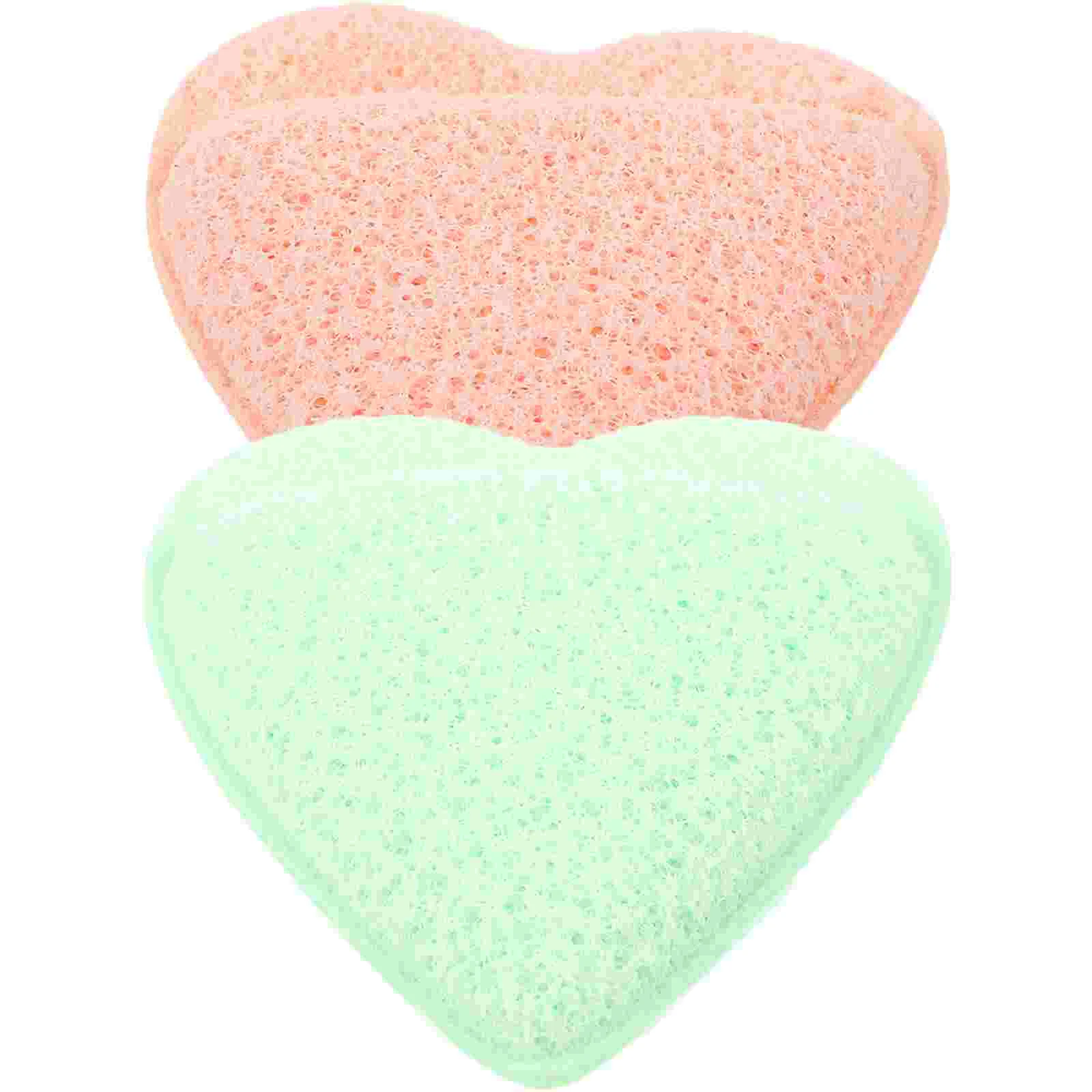 

2Pcs Facial Scrubber Face Cleansing Sponges Reusable Removal Pads Face Scrubbers face round sponge make up sponges for face