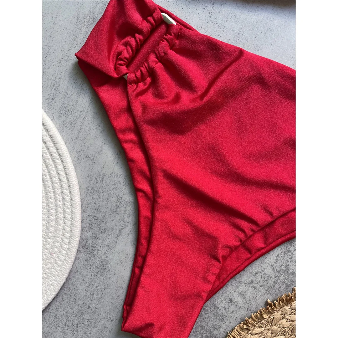 4 Farben, V-förmiger, gepolsterter Damen-Badeanzug, hochtaillierter Bikini, zweiteiliges Bikini-Set, Badebekleidung, Badeanzug, Modell V6583. – Detail 37