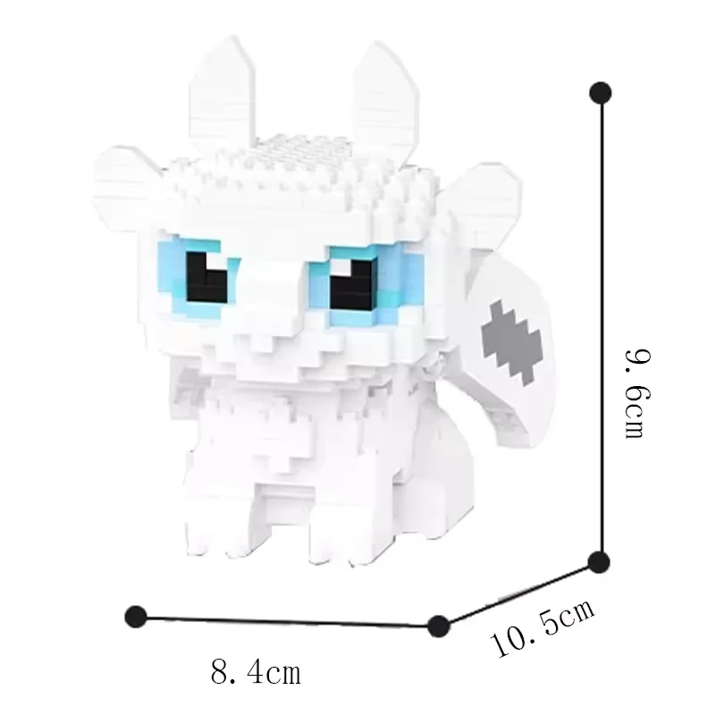 Mini bloques ensamblados de dragón Mecha de Rage nocturno sin dientes, juego educativo de juguete para niños, regalo de cumpleaños y Halloween, color negro