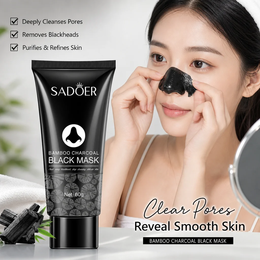 60g Blackhead Peel Mask Bamboo Charcoal Oil Control Deep Clean Purify Minimize Pores Nose T Zone Cleansing Nasal Care Stickers